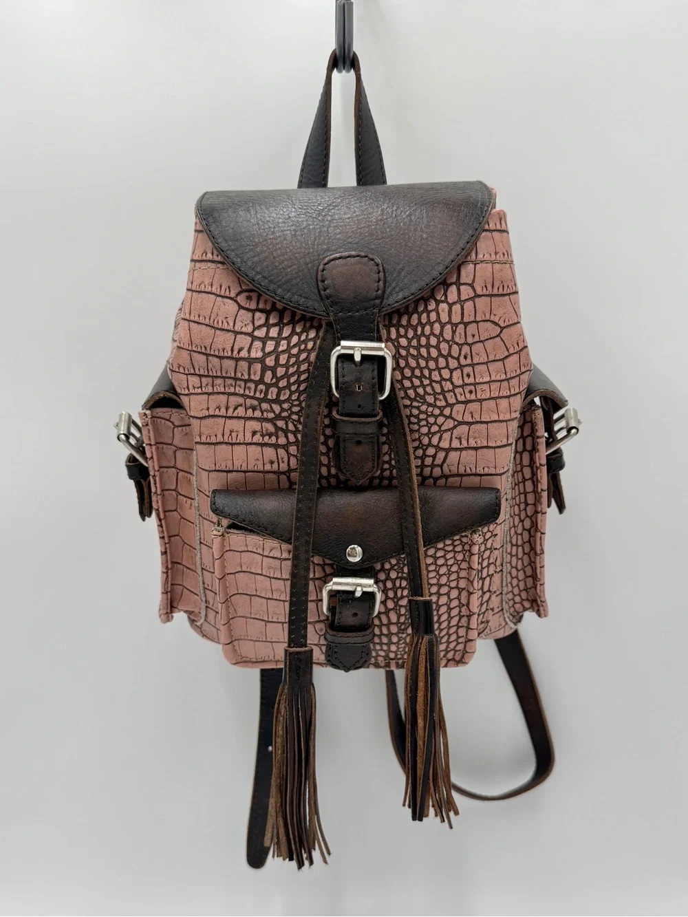 Freebird Pink Croco Brett Backpack